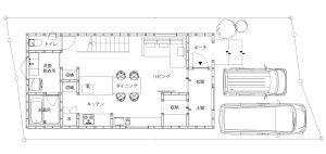皆賀土地用　おすすめプラン　間取り図1階
