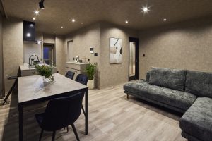 マンションリノベーション後のLDK。ホテルライクな空間